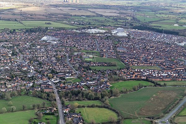 Aerial View of Hilton looking east